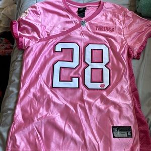 pink peterson vikings jersey vintage